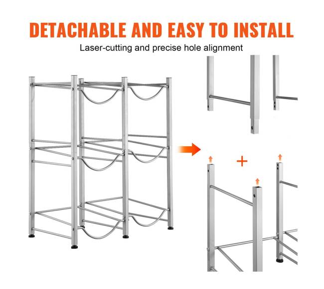 Trijų lygių vandens butelių stovas 6 buteliams3