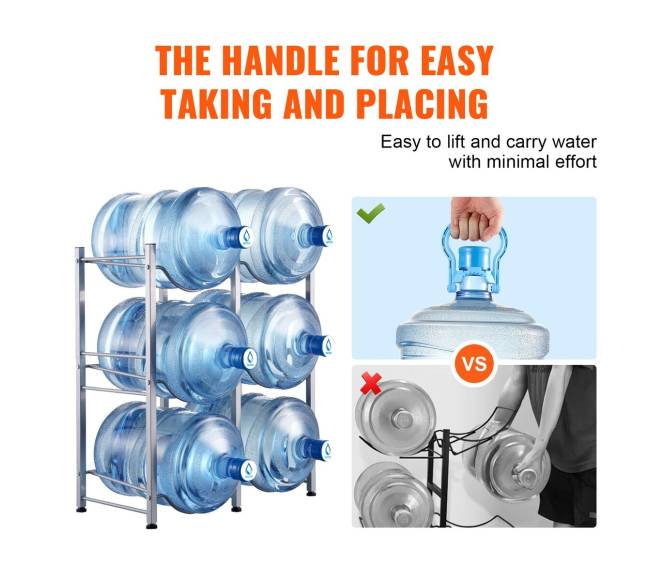 Trijų lygių vandens butelių stovas 6 buteliams5