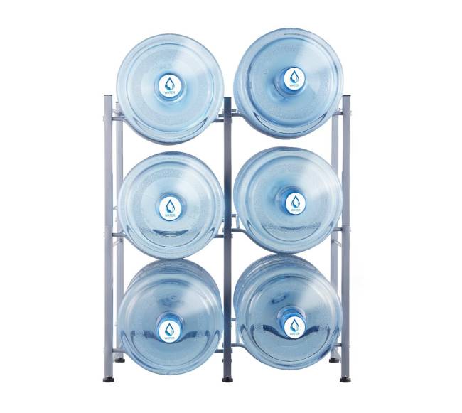 Trijų lygių vandens butelių stovas 6 buteliams8