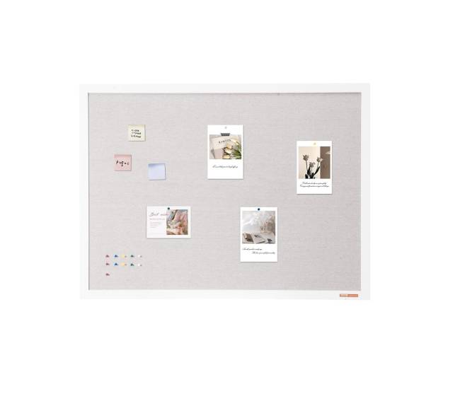 48x36 colių balta skelbimų lenta su lininiu paviršiumi8