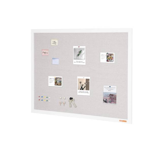 48x36 colių balta skelbimų lenta su lininiu paviršiumi9