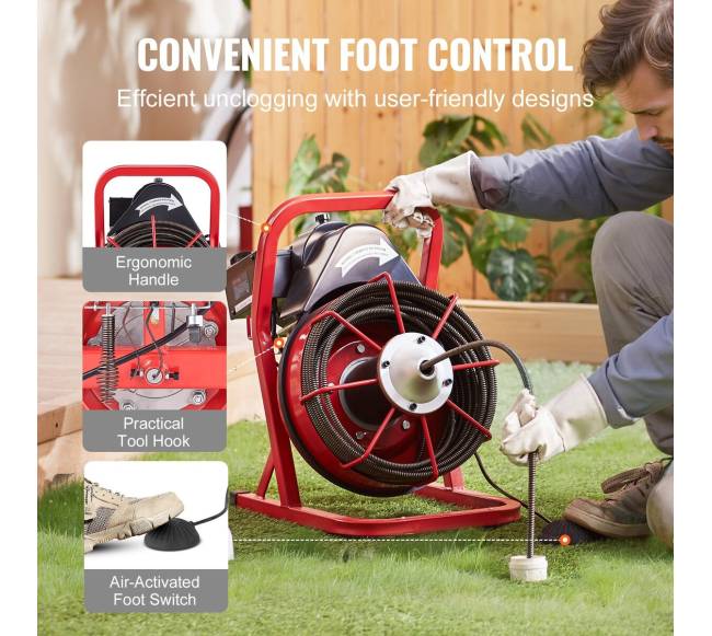 75 ft ilgio kanalų valymo mašina su pjūkleliais5