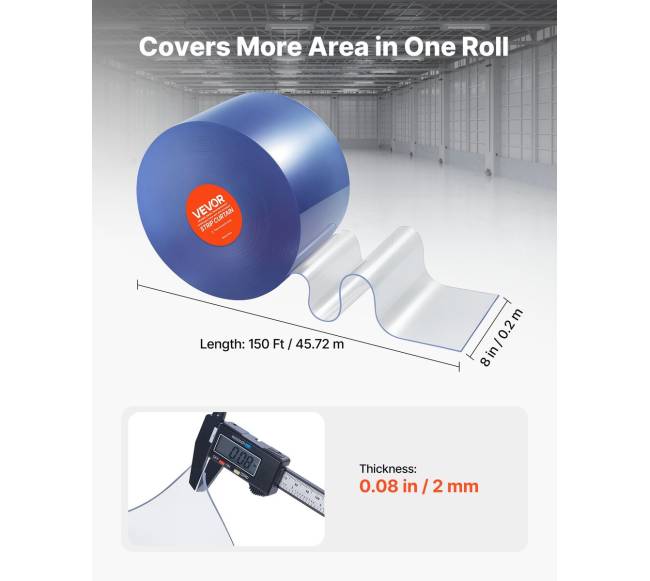 PVC juostos durų uždanga 45.72 m x 20 cm1