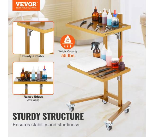 Dviejų aukštų nerūdijančio plieno vežimėlis1