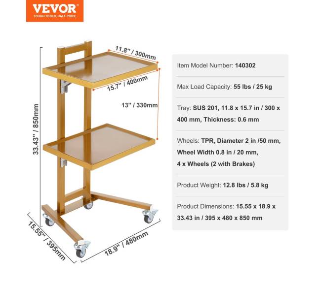 Dviejų aukštų nerūdijančio plieno vežimėlis6