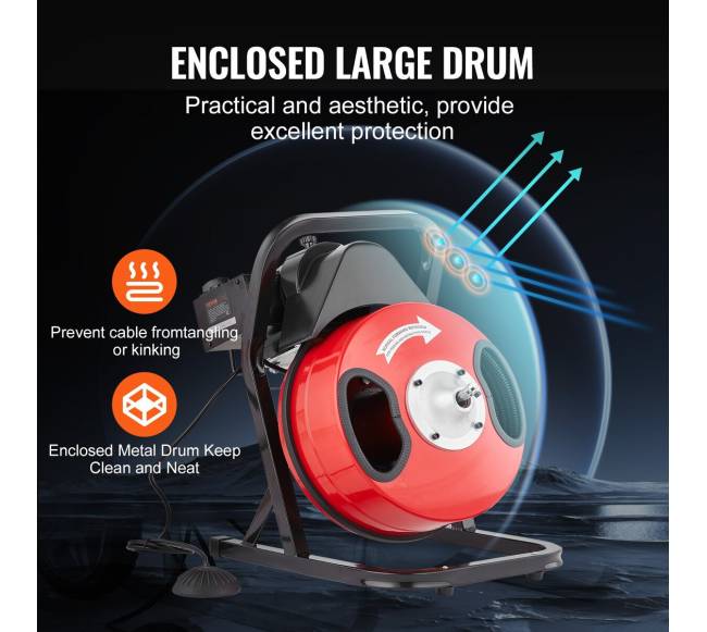 50ft ilgio kanalizacijos valiklis su 4 pjovikliais3