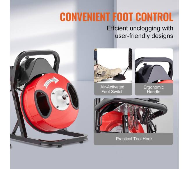 50ft ilgio kanalizacijos valiklis su 4 pjovikliais5