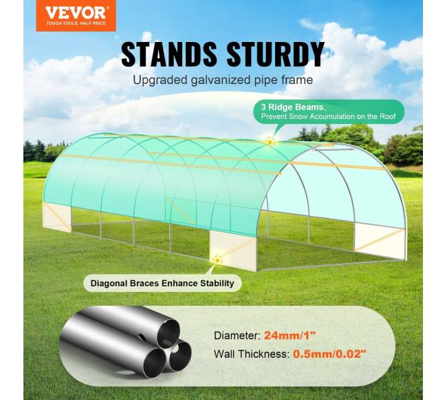 Tunelinė šiltnamio konstrukcija 890x295x198 cm1