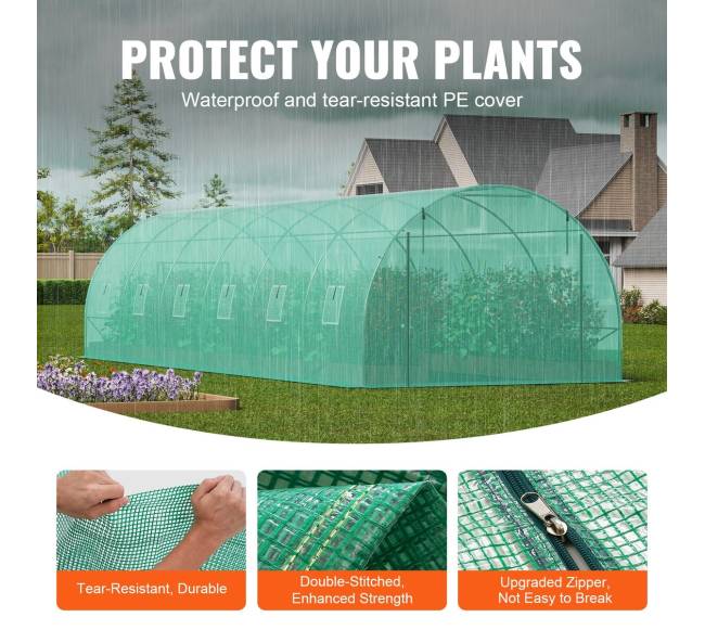 Tunelinė šiltnamio konstrukcija 890x295x198 cm2