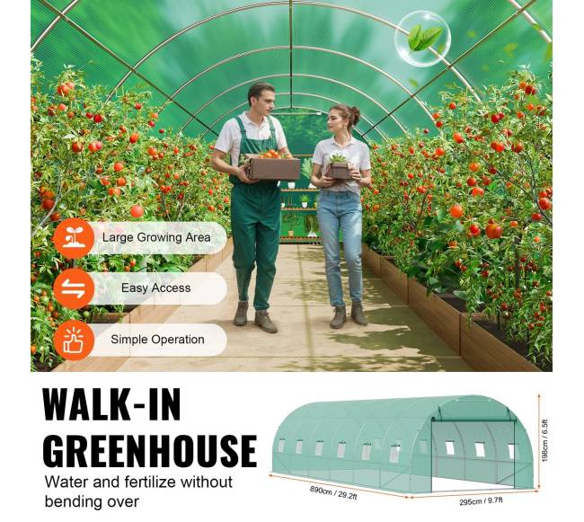 Tunelinė šiltnamio konstrukcija 890x295x198 cm4