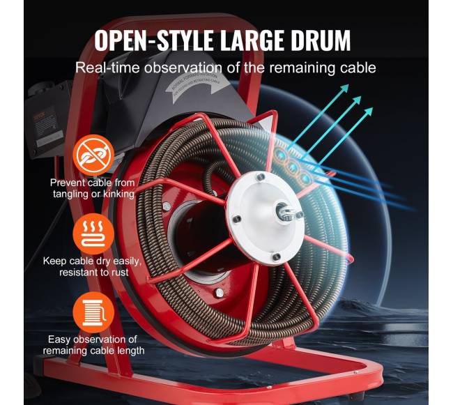 Kanalizacijos valymo mašina su 15 m sraige3