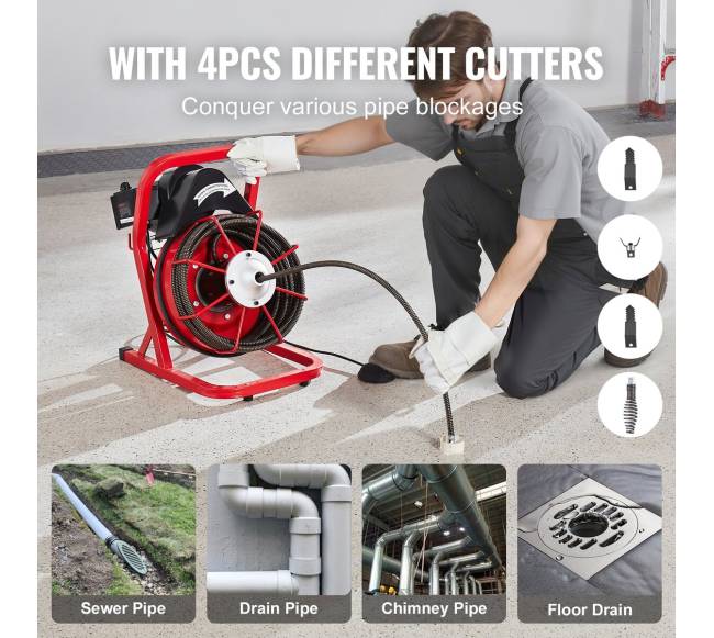 Kanalizacijos valymo mašina su 15 m sraige4