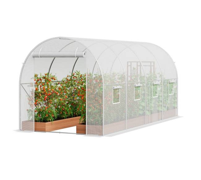 Tunelinis šiltnamis su vaikštoma erdve, 445 cm baltas0