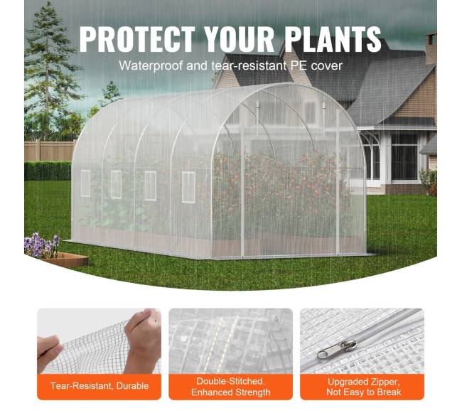 Tunelinis šiltnamis su vaikštoma erdve, 445 cm baltas2