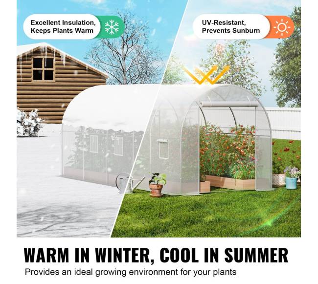 Tunelinis šiltnamis su vaikštoma erdve, 445 cm baltas3