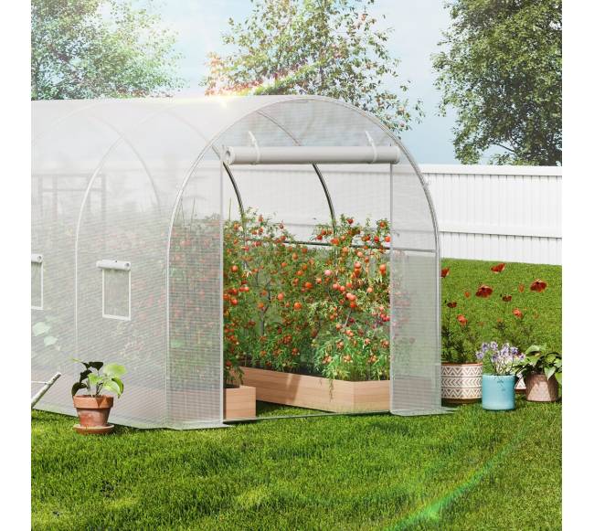 Tunelinis šiltnamis su vaikštoma erdve, 445 cm baltas7