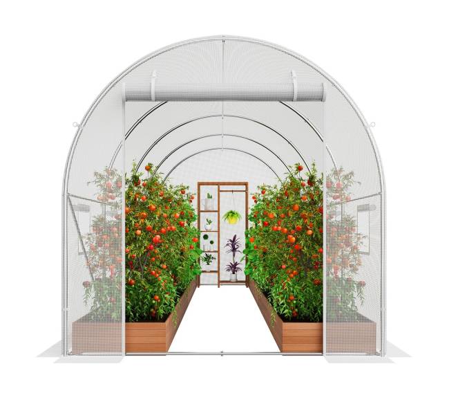 Tunelinis šiltnamis su vaikštoma erdve, 445 cm baltas10