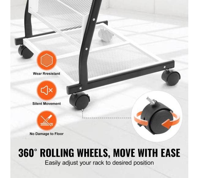 Brošiūrų stovas 6 lentynų, su ratukais4