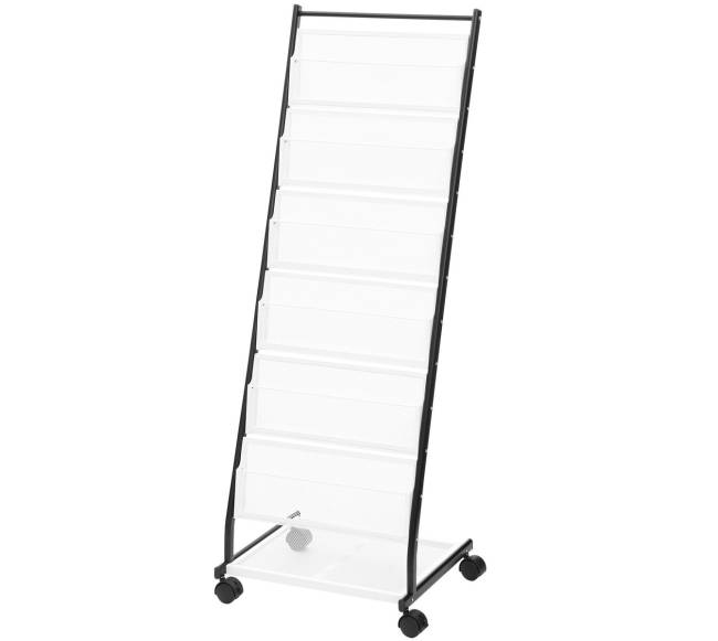 Brošiūrų stovas 6 lentynų, su ratukais9