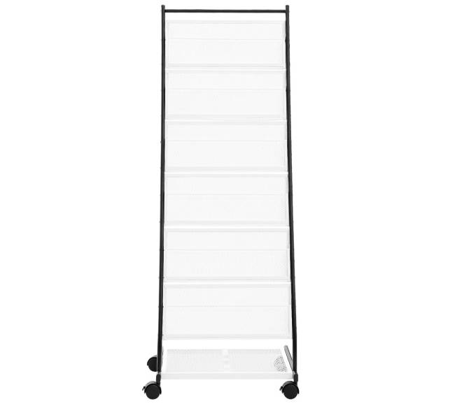 Brošiūrų stovas 6 lentynų, su ratukais10