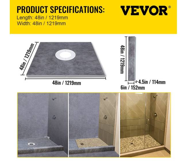 Dušo hidroizoliacijos komplektas su centriniu nutekėjimu6