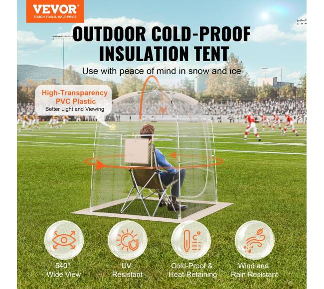 Vienvietis skaidrus sporto palapinės burbulas1