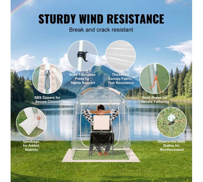 Vienvietis skaidrus sporto palapinės burbulas3