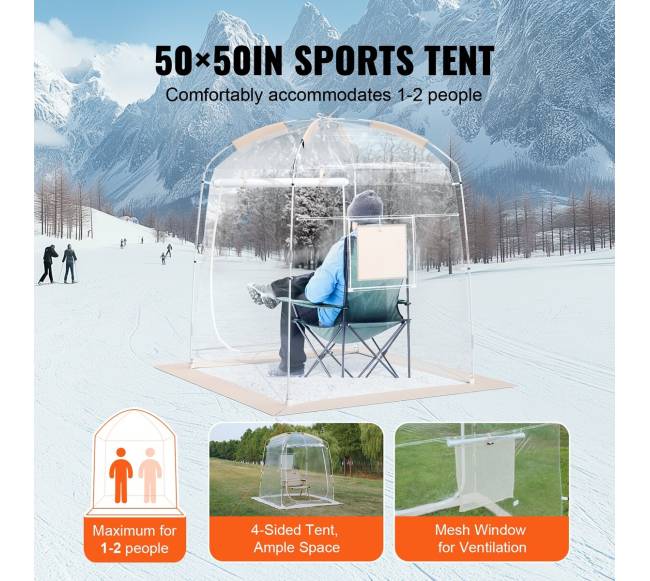Vienvietis skaidrus sporto palapinės burbulas6