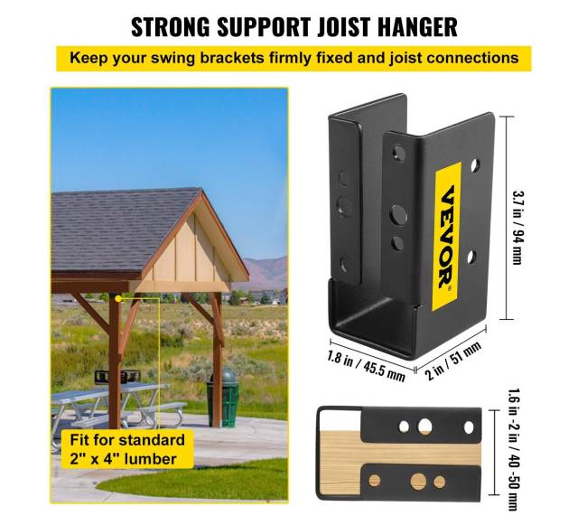 Paslėptos atramos laikiklis 2x4 medienai, 12 vnt.2