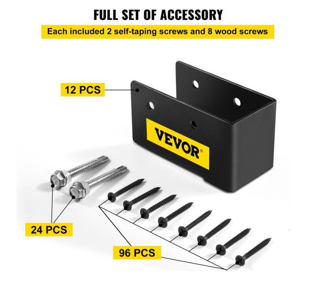 Paslėptos atramos laikiklis 2x4 medienai, 12 vnt.4