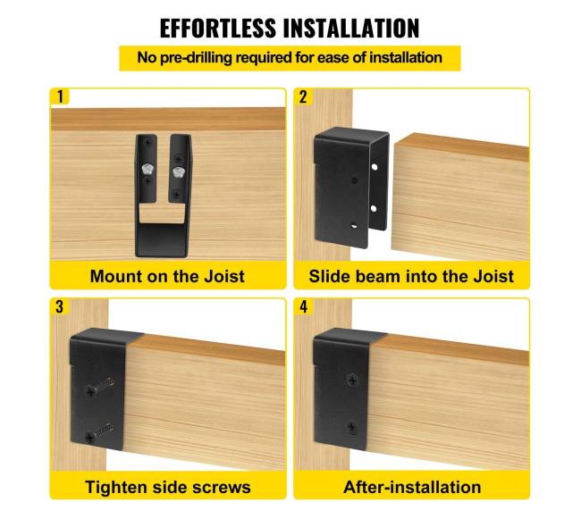 Paslėptos atramos laikiklis 2x4 medienai, 12 vnt.5