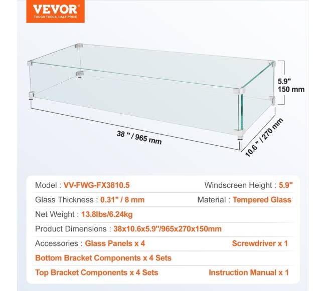 Grilio apsauga nuo vėjo iš grūdinto stiklo6