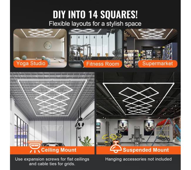 Kvadratiniai LED garažo žibintai 88000LM2