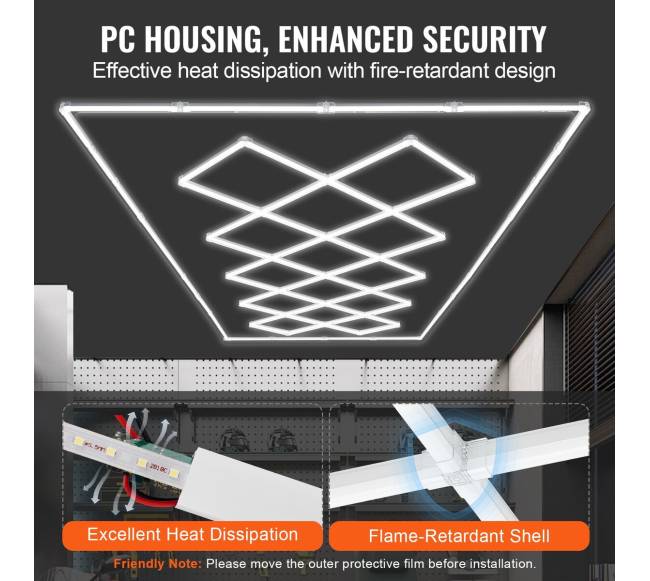 Kvadratiniai LED garažo žibintai 88000LM3