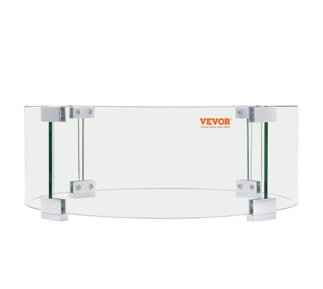 Stiklinė ugniakuro apsauga nuo vėjo 66x66x15 cm0