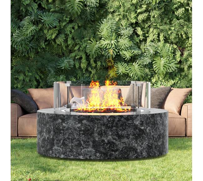 Stiklinė ugniakuro apsauga nuo vėjo 66x66x15 cm7