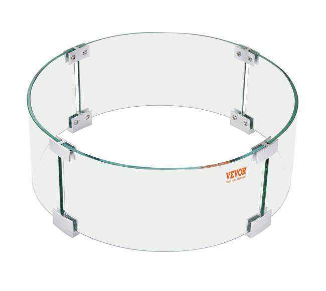 Stiklinė ugniakuro apsauga nuo vėjo 66x66x15 cm8