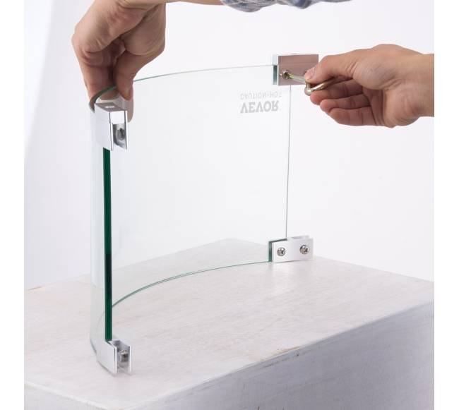 Stiklinė ugniakuro apsauga nuo vėjo 66x66x15 cm10