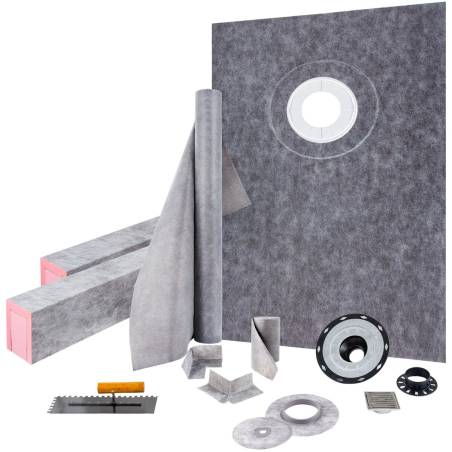 Dušo hidroizoliacinis komplektas 965x1524 mm su nutekėjimo anga0
