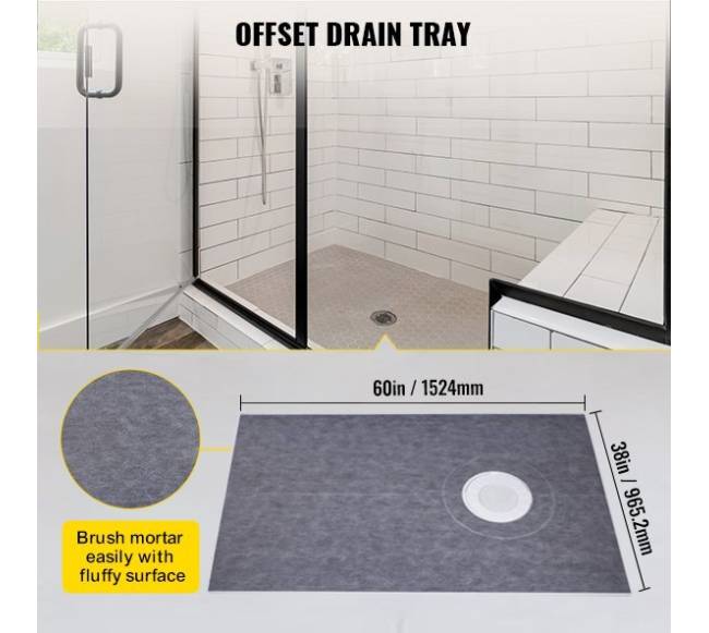 Dušo hidroizoliacinis komplektas 965x1524 mm su nutekėjimo anga1