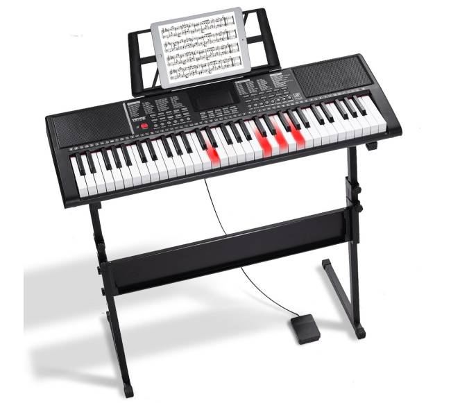 Elektrinis klavišinis pianinas su reguliuojamu stovu0