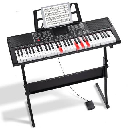 Elektrinis klavišinis pianinas su reguliuojamu stovu0