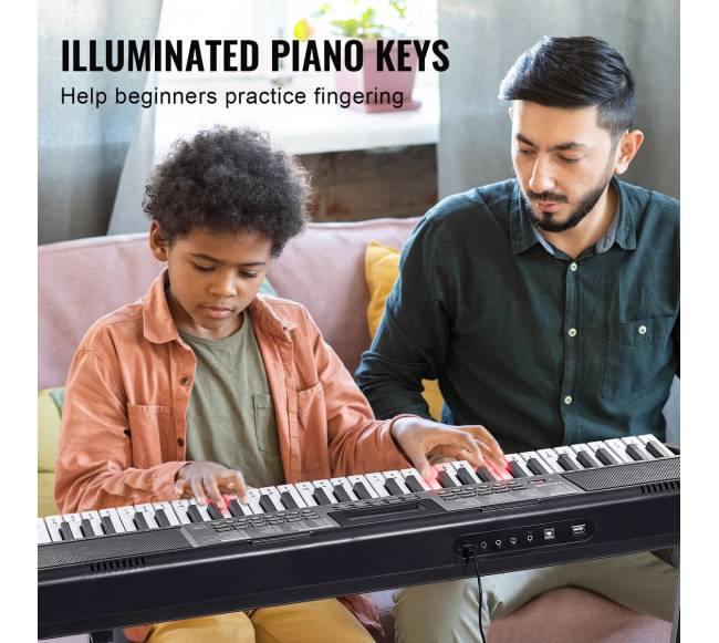 Elektrinis klavišinis pianinas su reguliuojamu stovu2