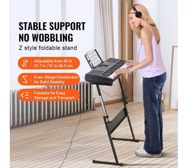 Elektrinis klavišinis pianinas su reguliuojamu stovu5