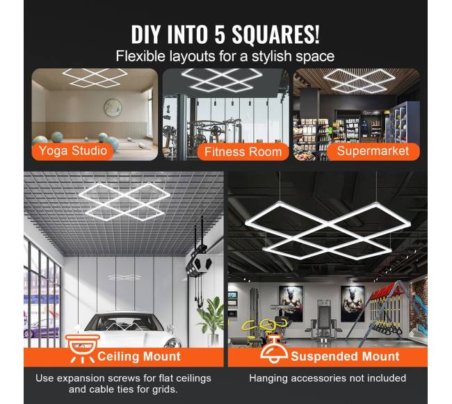 Kvadratinės LED garažo šviestuvai 22000LM2