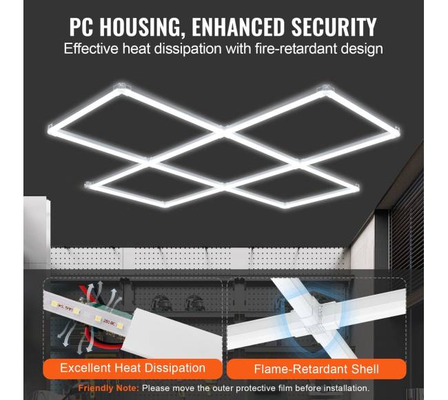 Kvadratinės LED garažo šviestuvai 22000LM3