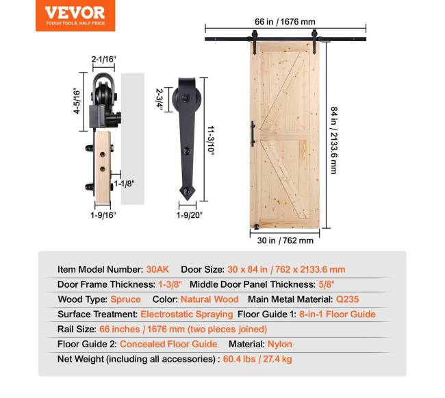 Medinės stumdomos durys su furnitūra6