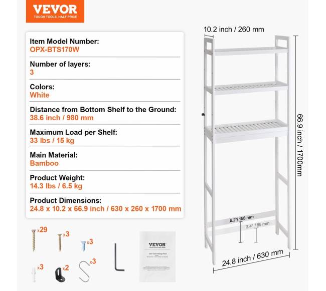 Voniai skirta trijų aukštų lentyna6