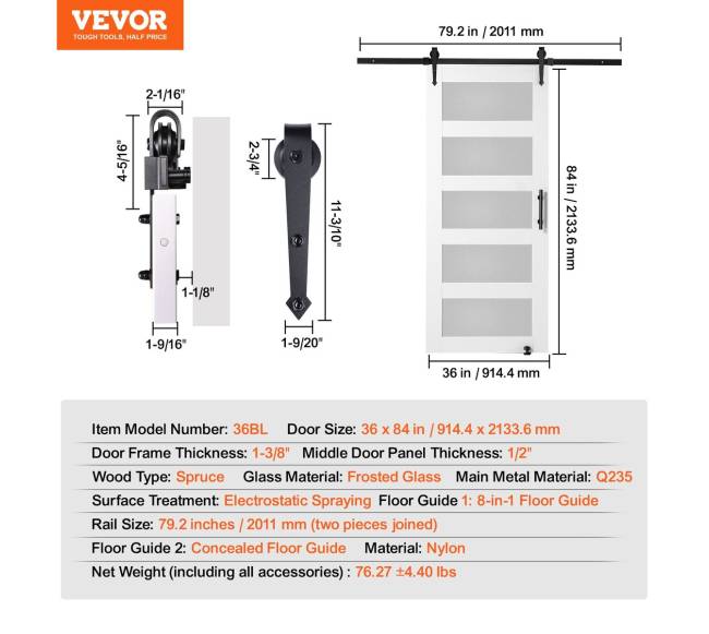 stumdomų durų komplektas 91 x 213 cm6