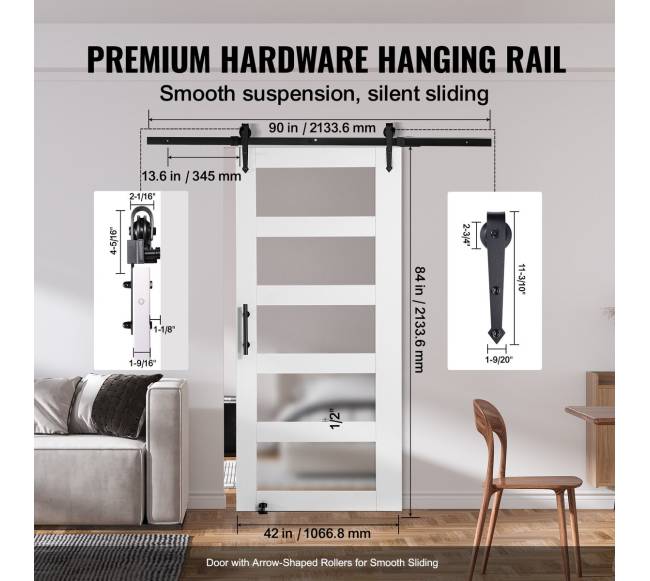 Medinė ir stiklinė stumdomų durų rinkinys3